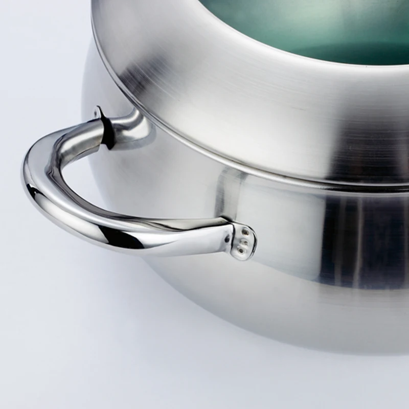 Кастрюля в форме яблока из нержавеющей стали, 20x10,5 см, 3,2 л, 18/10 дюйма, с паровой и Индукционным дном