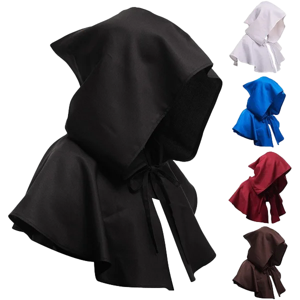 Medieval Hooded Conjoined Cap Festival Halloween Witch Hooded Cape Common Voodoo Pagan Role Play Cosplay Hat