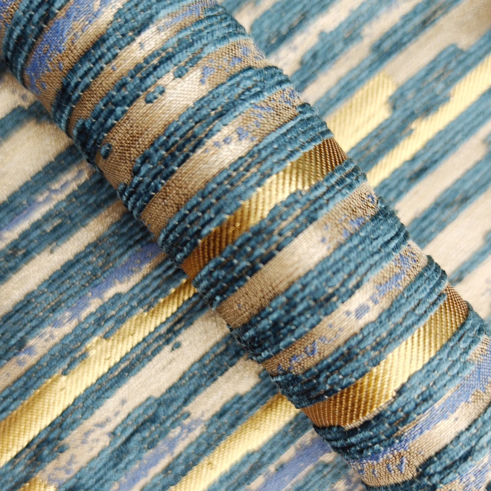 Luxury Jacquard Embroidered Curtain Fabric Best Blackout Fire Retardant Plain Yarn Dyed Living Room Sun Block Wholesale China