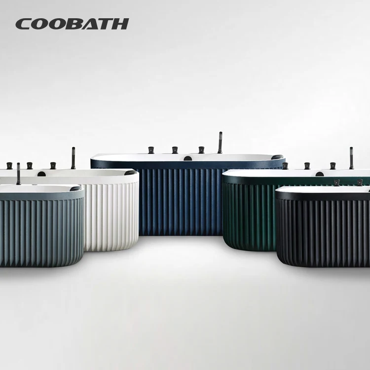 Bathroom Whirlpools Massage Bathtub Modern Artificial Stone Freestanding Bathtubs Spa Bath Tubs