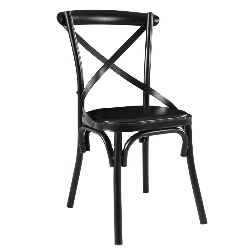 Free sample  hotel commerical furniture cheap metal frame cover banquet crossback event chairs wedding party hotel bistro chair