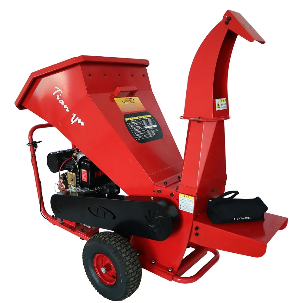 Forest machinery 15 HP 499cc Gasoline Engine Powered ATV Drum Wood Chipper Shredder Machines