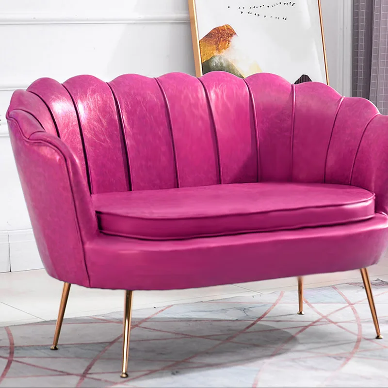 Factory custom pink gold trim morden luxury velvet fabric lounge recliner 2 or 3 seater couch living room sofa