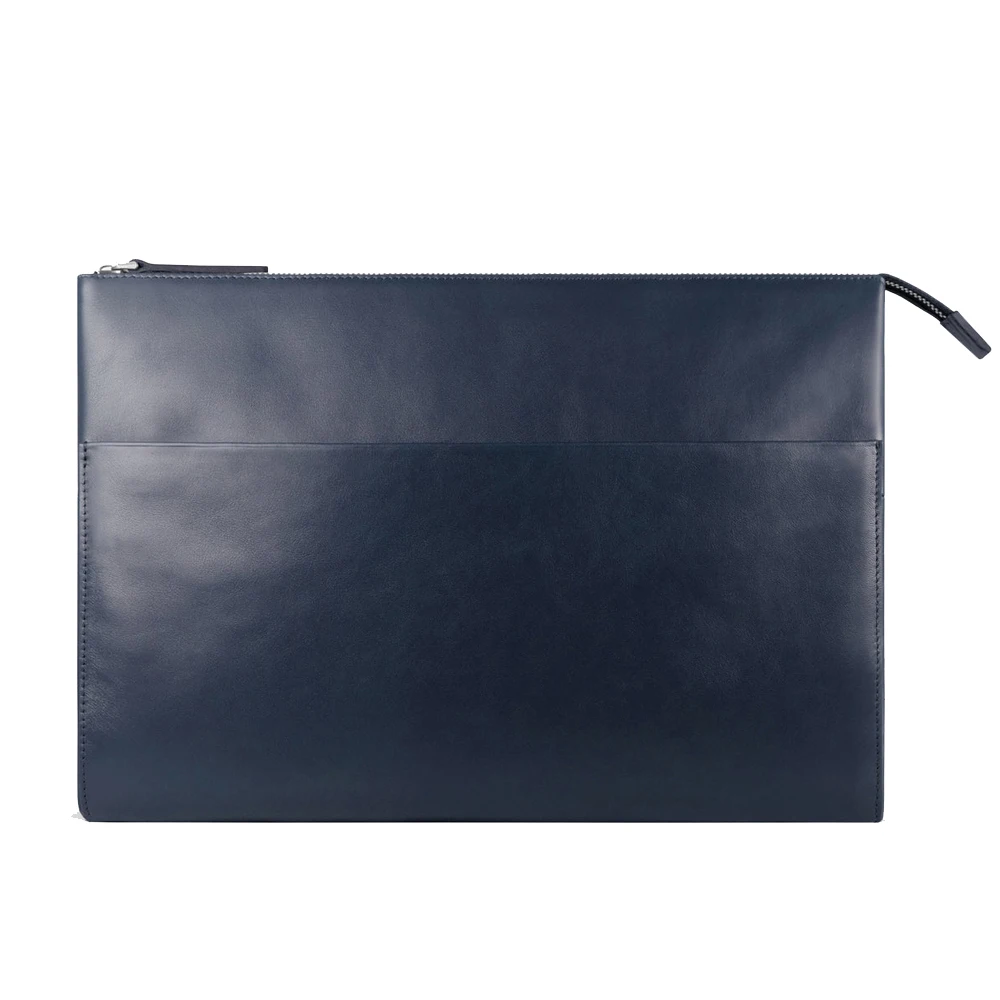 Wholesale Custom Logo Design Top Grades Genuine Leather Pad Folio Tech for MacBook Air Pro 13 Inch