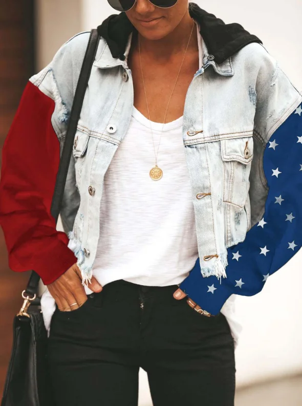 wholesale Hot Seller Ripped Holes In Fringe Stitching Denim Jackets