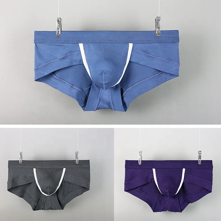 New Design Plus Size Low Waist Breathable Bulge Pouch Underwear Multi Colors Sexy Men Modal Briefs