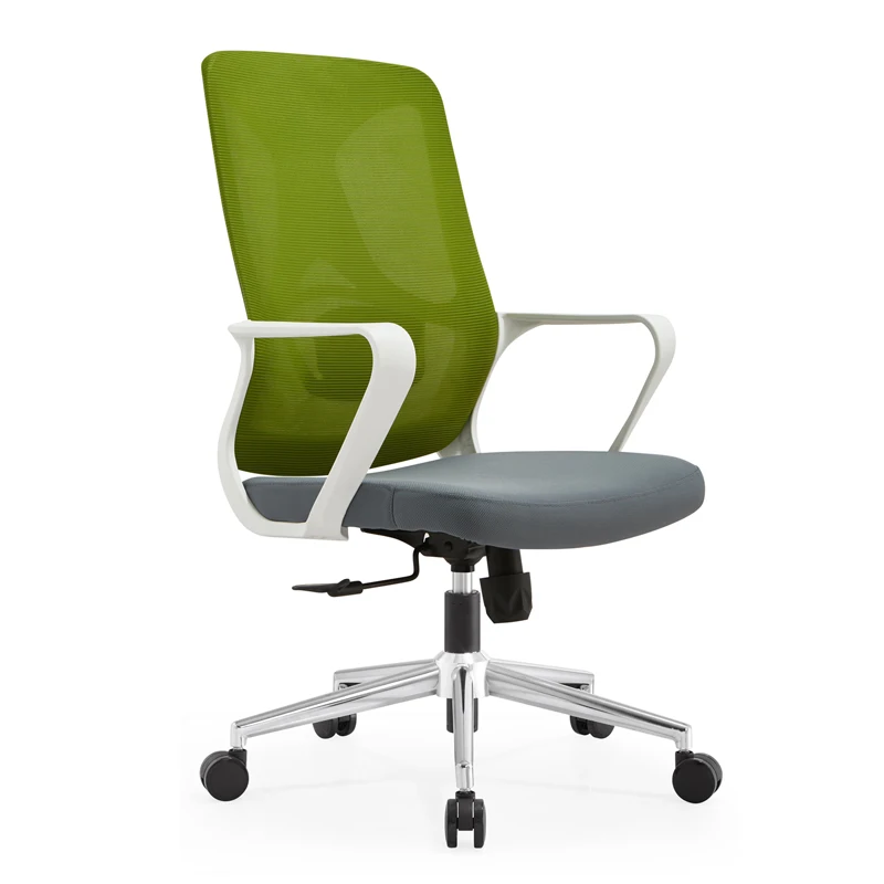 Fashionable design mid back staff working swivel office wire mesh chair with wheels