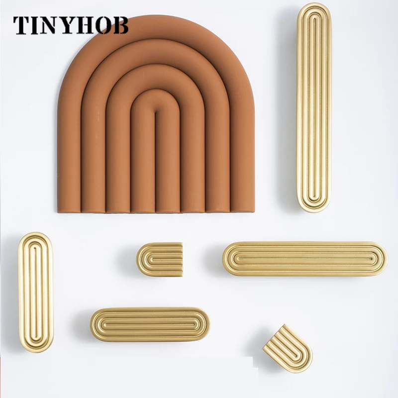 Unique Line/Solid Brass Furniture Handles Door Knobs and Handles for Cabinet Kitchen Cupboard Drawer Pulls Home Decor/Door Knob