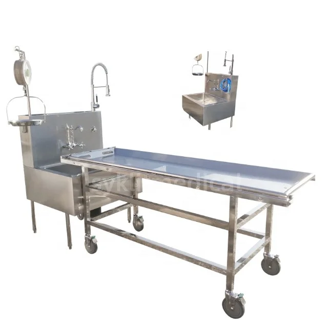 Morgue embalming cleaning table Stainless steel autopsy table