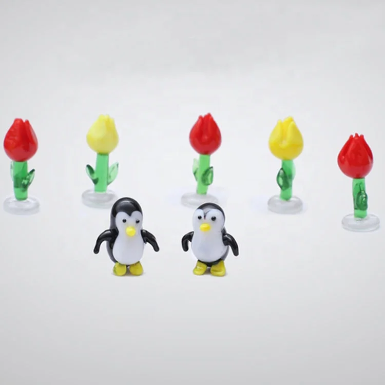 Miniature Murano Brown Glass Funny Dolphin Tiny Sea Turtle Cheap Crown Fish Penguin Koala Polar bear Small Animal Figurines