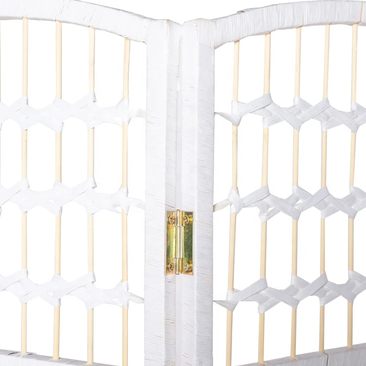 Wiker paper rope fiber Handweave Wood  Woven Design Room Divider Wall Room Partitions and Dividers Freestanding