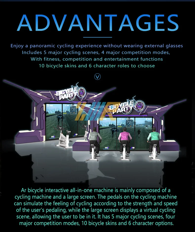 New Design Fitness Sports equipment Dynamic bike dynamic racing interactive bike game intelligent bicycle interactive system