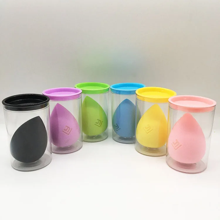 Plastic cylinder Hydrophilic Foam Face Cosmetic puff Make Up Foundation Blending Blender Beauty  Latex Free Makeup Sponge