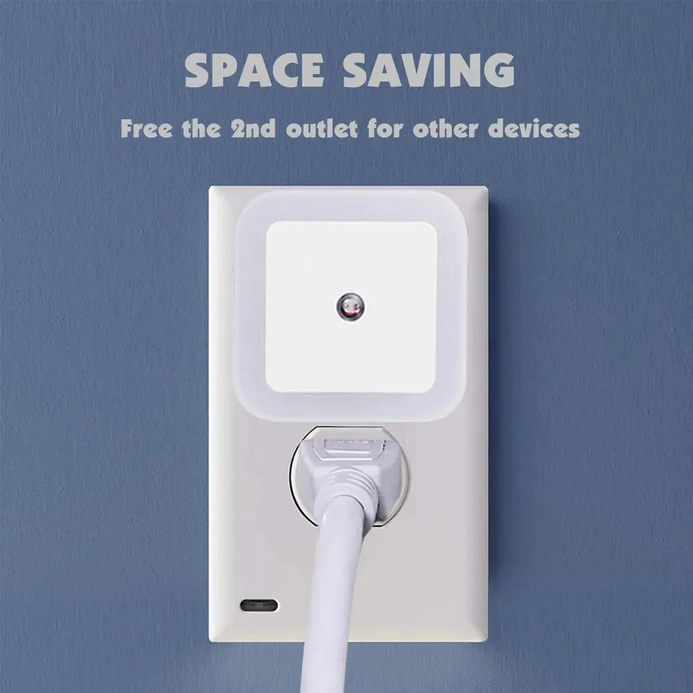 LED Night Light Lamp with Automatic Dusk to Dawn Sensor Night Light EU/US plug