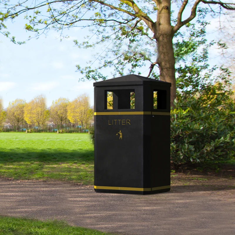 Collection Stainless Steel Trash Litter Bin Dustbin Public Outdoor Bin Stainless Steel Trash Can With Inner Bucket