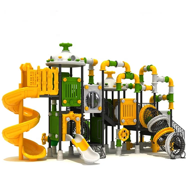 Galvanized steel pipe used playground slides for sale, fairground equipment for sale, used plastic playground slide