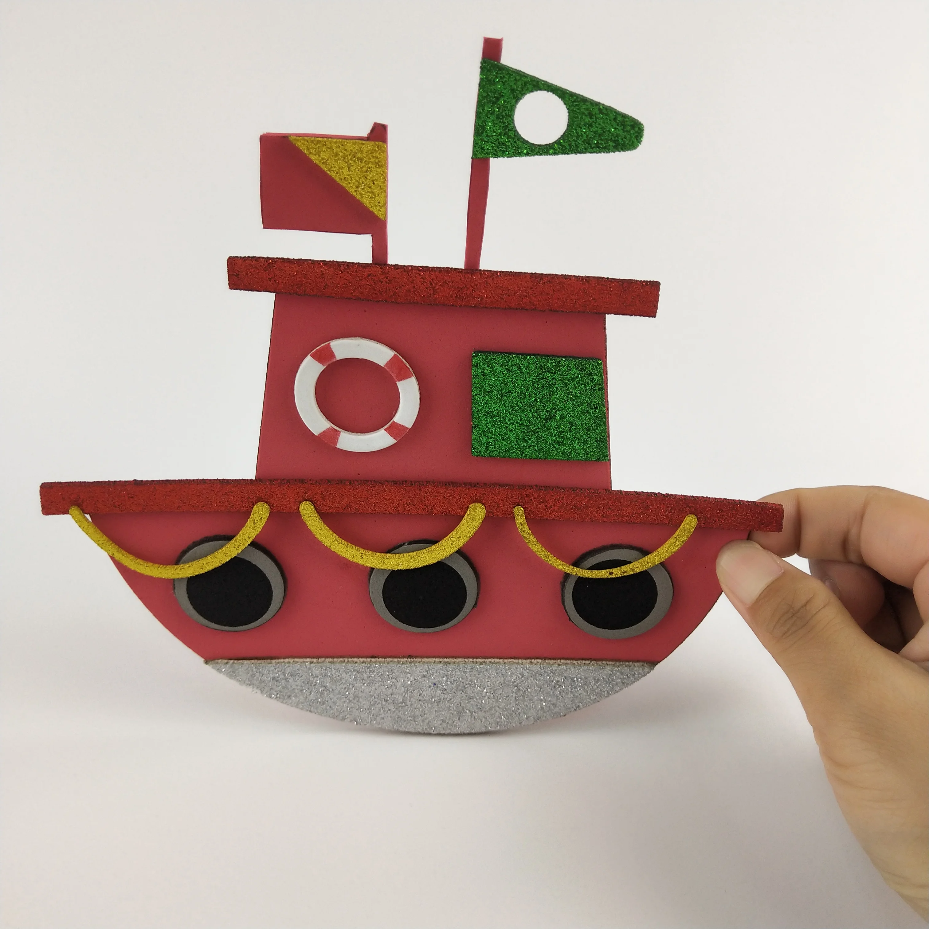 Red boat children EVA foam stickers diy decoration home decor