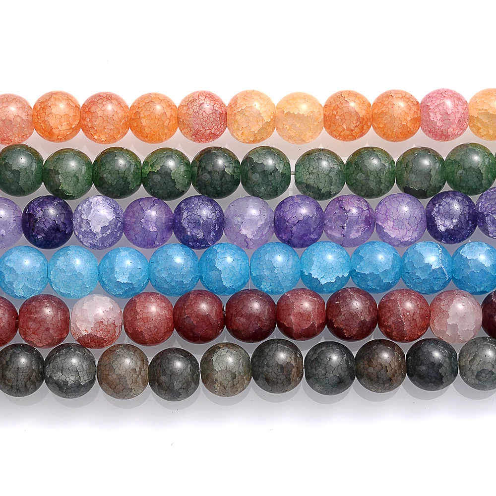 Wholesale 10mm Natural Smooth Multicolor Glass Stone Beads 42 Crystals Round Bulk Spacer Beads For Diy Bracelet Jewelry Making