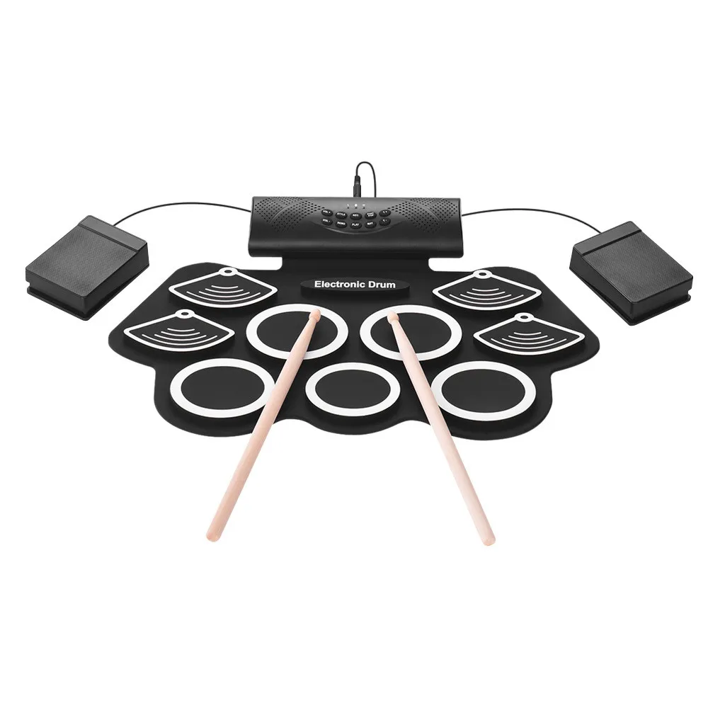 
wholesales Hot Sale MD-862 Hand roll electronic drum set drum built-in lithium battery with horn can play DTX silicone drum 