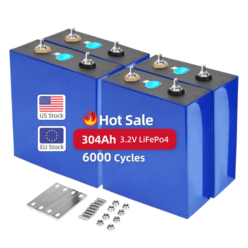 Factory Direct Sale 3.2V 304Ah Lifepo4 Battery Cell Lithium Iron Phosphate Solar RV Grade A DIY 12V 24V 48V RV Boat Home Energy