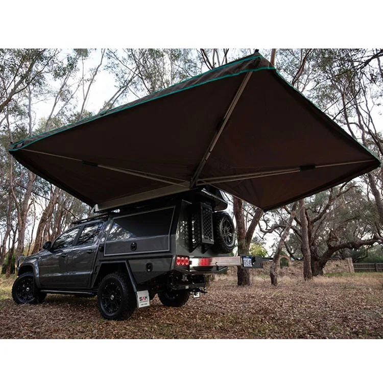 Aluminum Alloy Waterproof Outdoor Camping 270 Degree Freestanding Car Side Foxwing Awning