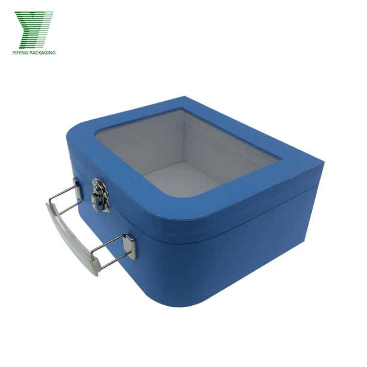 YiFeng Packaging Custom Suitcase Gift Boxes Cardboard Suitcase Paper Boxes for Children Toy  Wholesale with Metal Handle