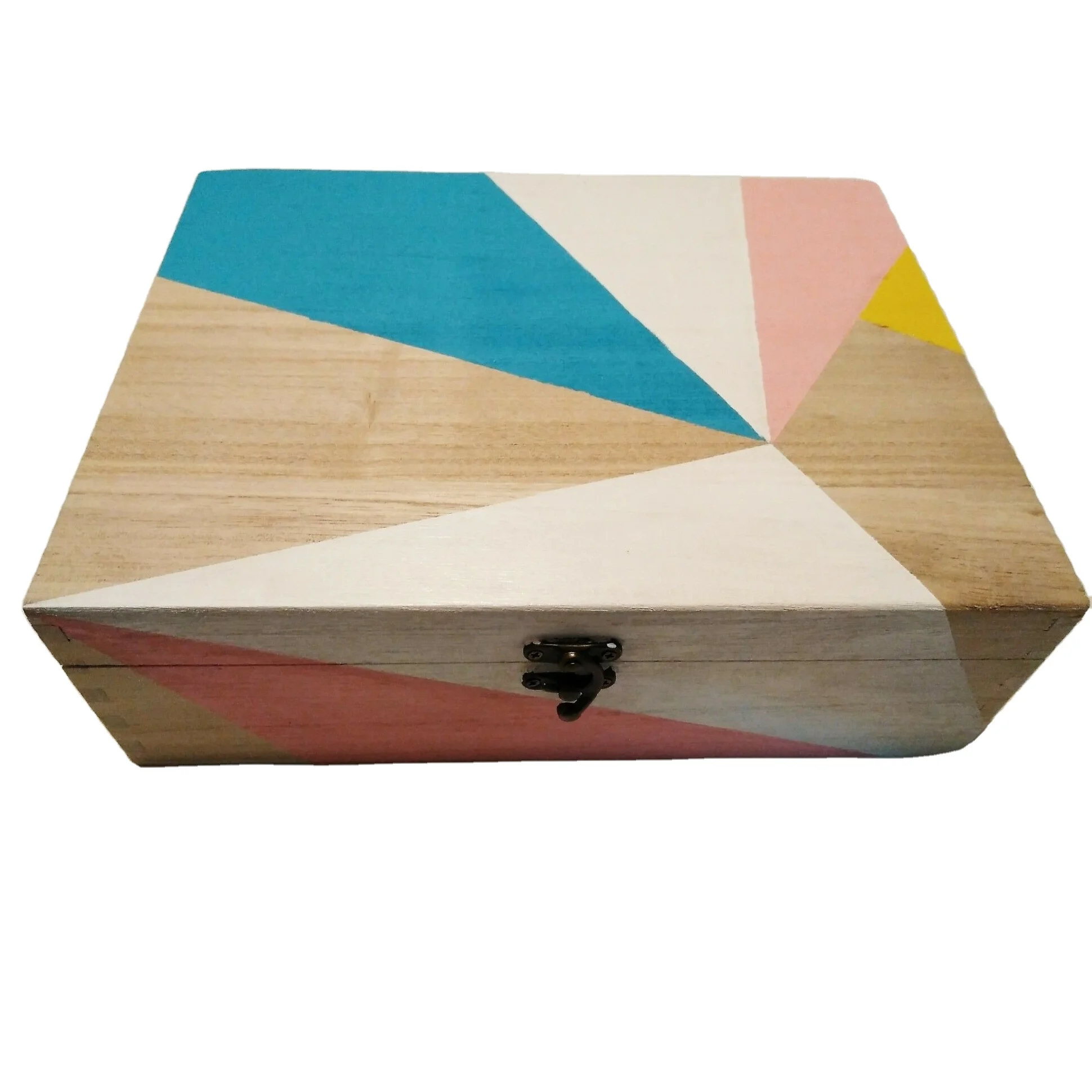 Geometric Design Natural Etched Horn and Bone Decorative Box Inlay Jewelry By Handicrafts