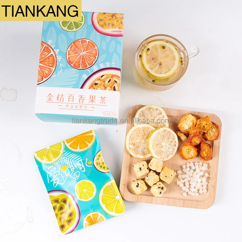 mixed fruit tea with passion fruit & lemon diet tea for weight loss slimming beauty and detox