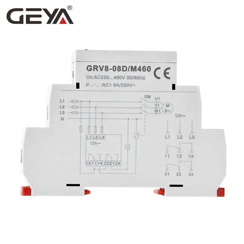 GEYA GRV8-08D M265 127V-265VAC dc voltage monitoring relay voltage protector relay 3 Phase voltage relay