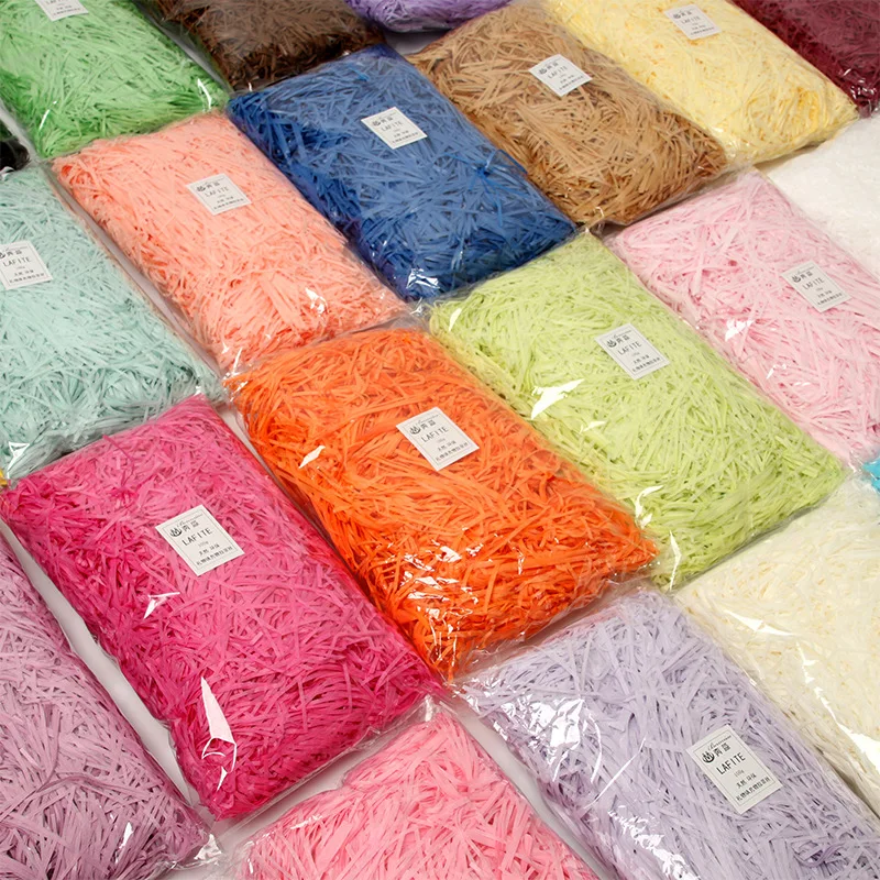 
100g/Bag Wholesale High quality Decorative Crinkle Cut Shredded Shred Paper For Gift Basket 