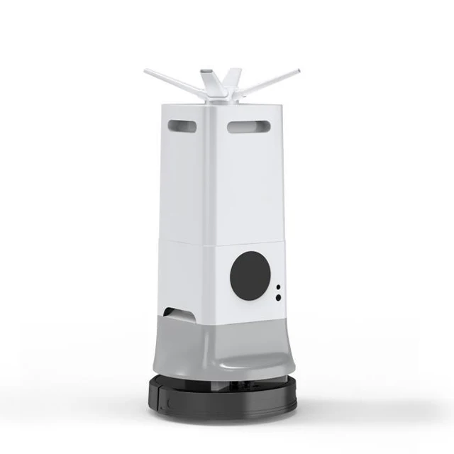 Wheeled Smart Disinfection Spray Service Robots Automatic Kill Virus and Bacteria Station Use