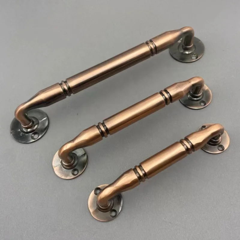 Hot ZINC  Aluminum Retro External Installation Gold AC Cabinet Door Drawer Handle Room Door Hole Free Furniture Handle