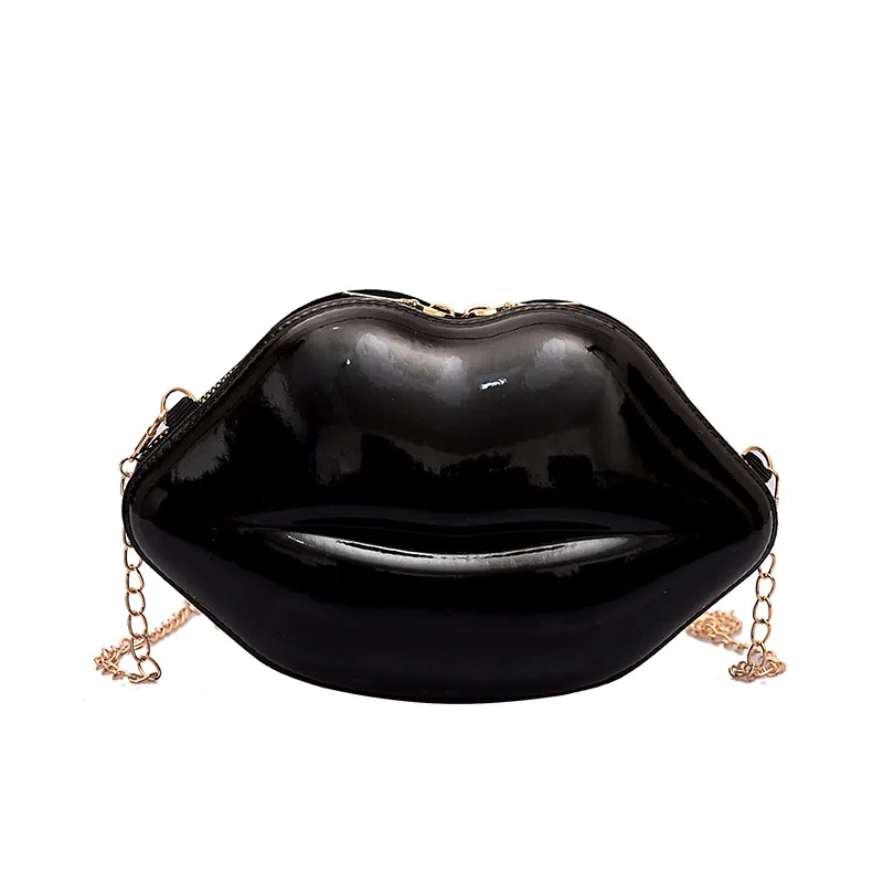 2023 New PVC lip shape bag shoulder ladies towel embroidery logo makeup box large capacity cosmetic bags