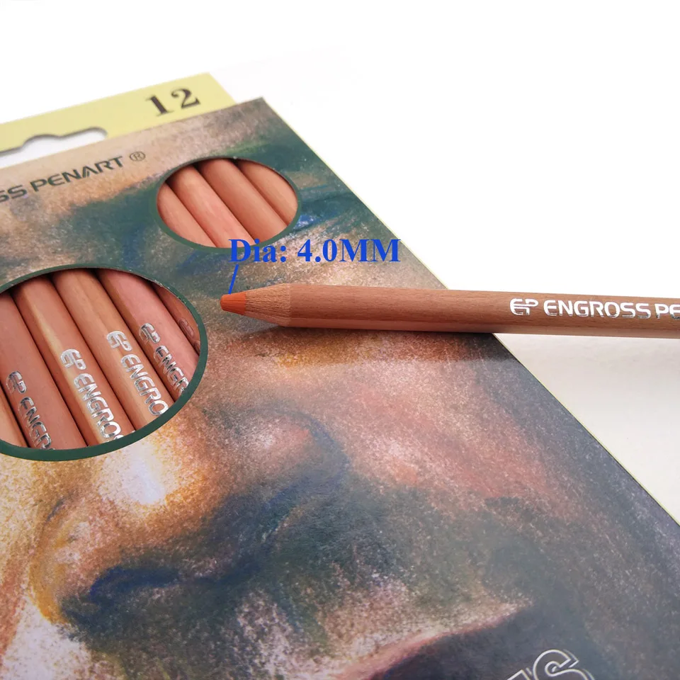 12PCS WOODEN ART DRAWING COLOR PENCIL SET IN PAPER BOX Soft Pastel Skin Tints COLOR PENCIL COLORING PENCILS 12