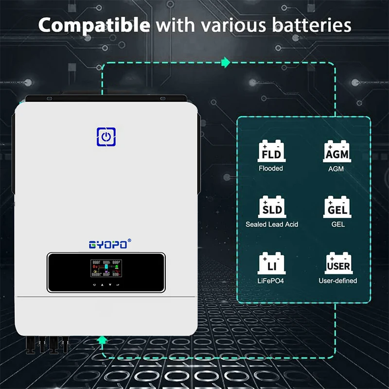 Gyopo 8.2KW Pure Sine Solar Power Inverter Hybrid Solar Inverter for Home use