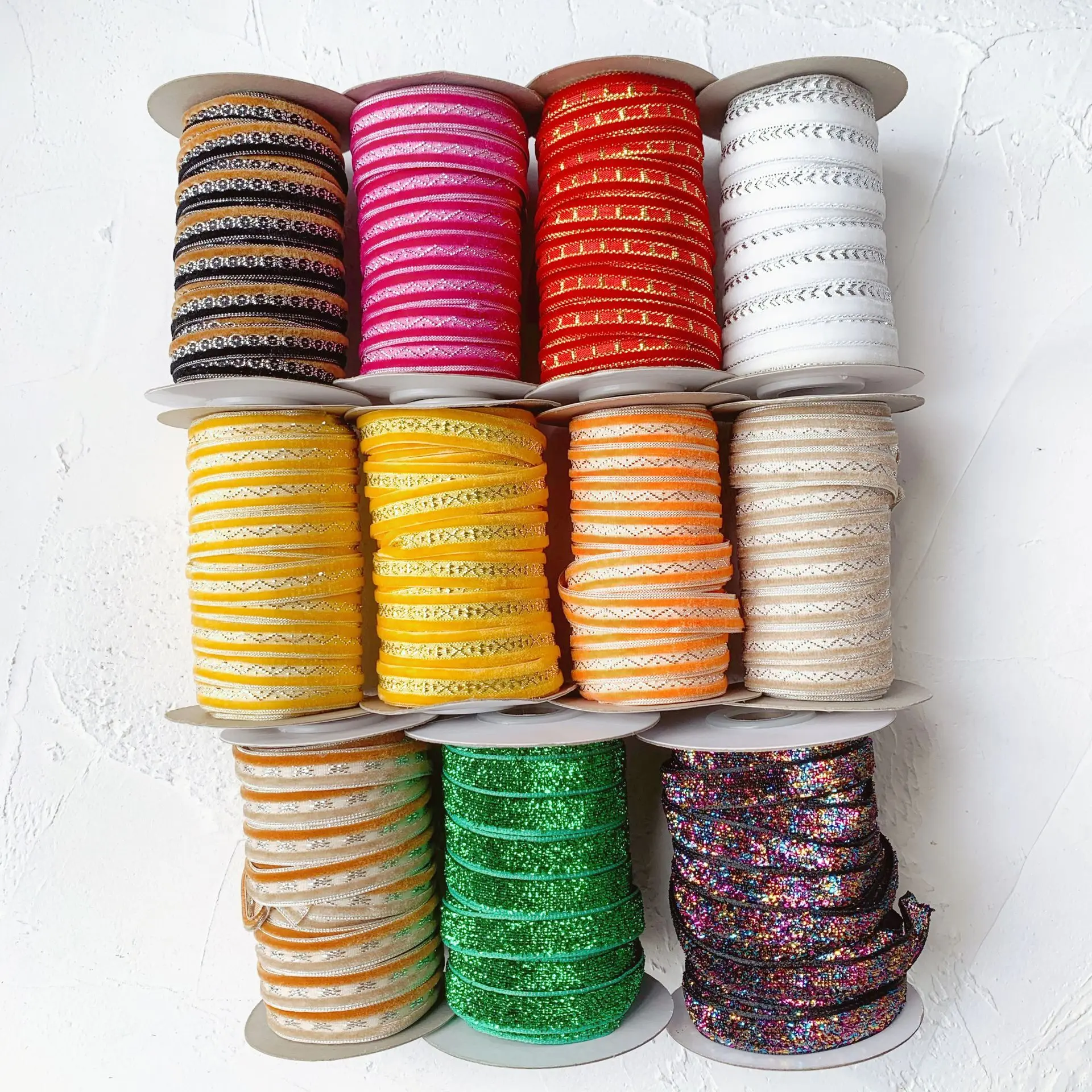 10mm 10meters metallic Velvet ribbon Headband Clips Bow wedding decoration party decor DIY