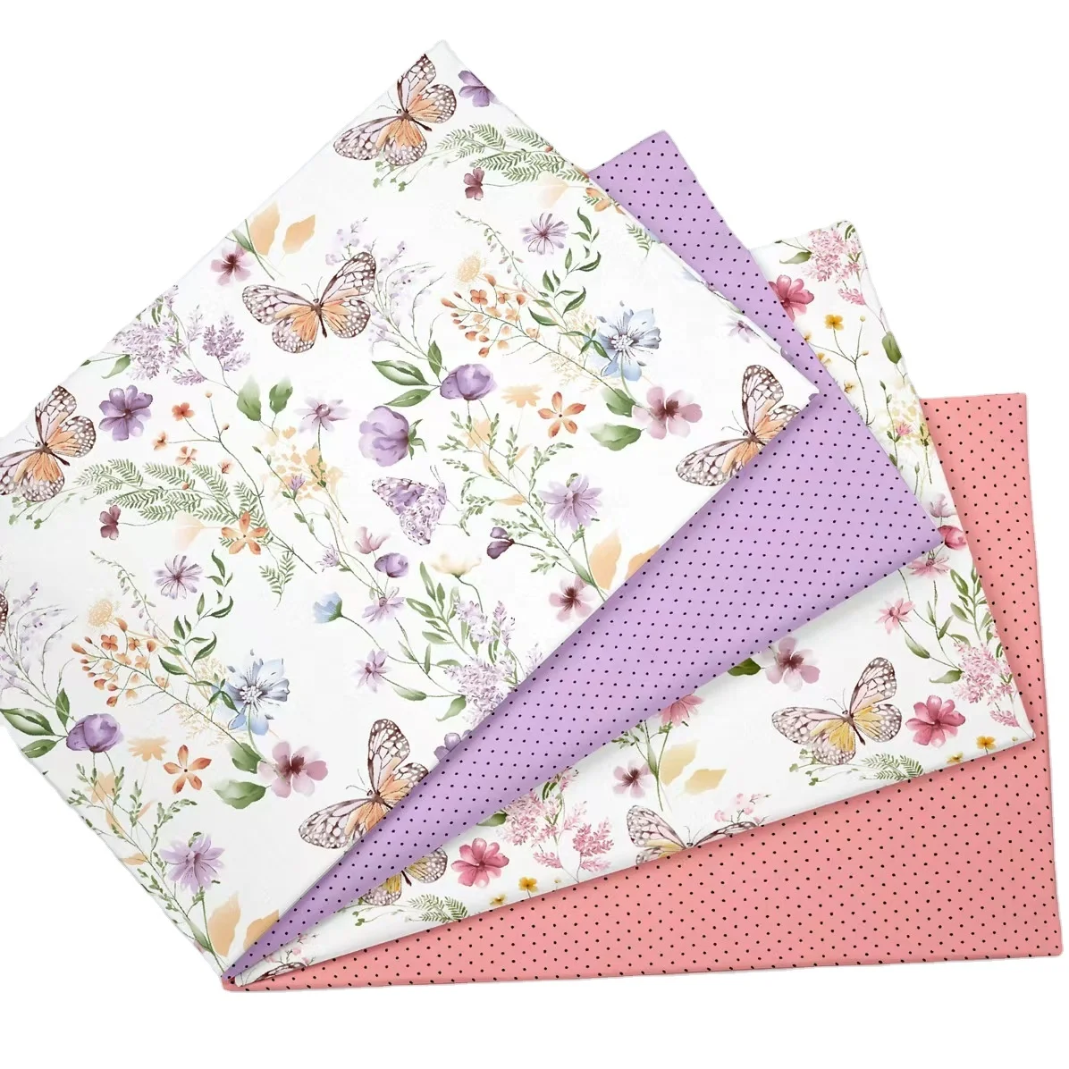 new design butterfly printed cotton fabrics for making baby clothes