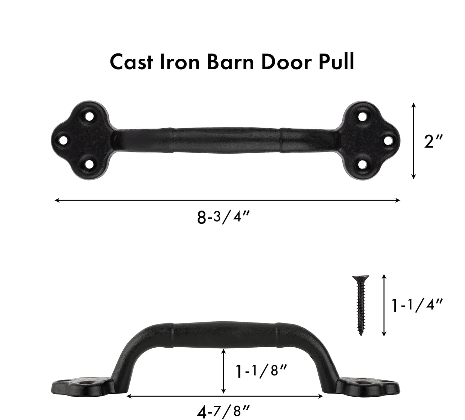 9' Barn Door Handle Black Rustic Cast Iron Sliding Door Handle Heavy Duty Vintage Metal Gate Pull Hardware