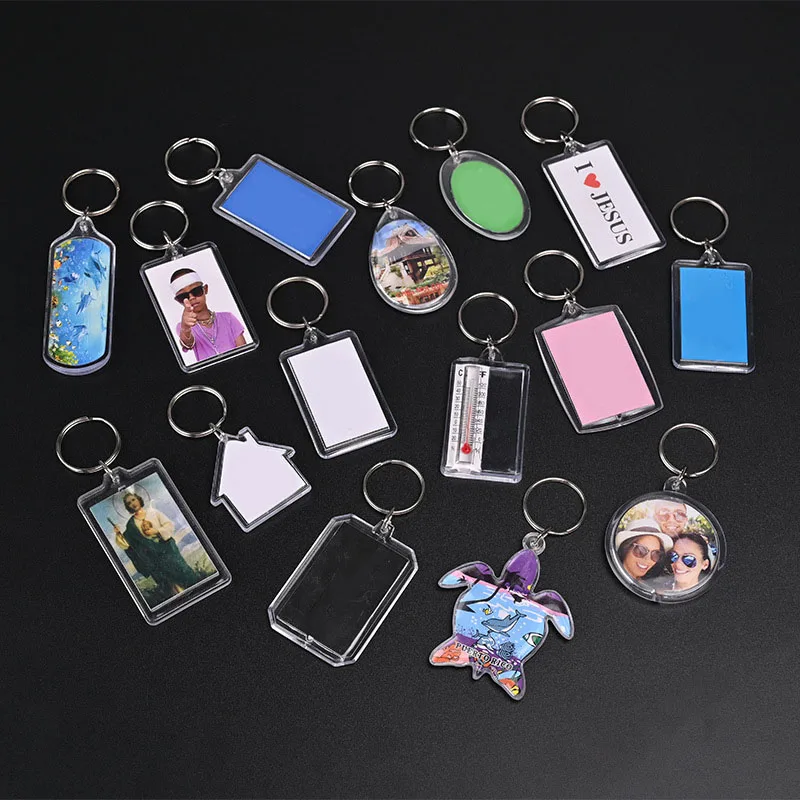 Custom Acrylic Keychain Transparent Blank Double Printing High Quality Acrylic Keychain Custom