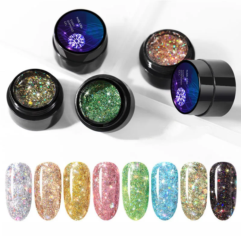 Aokitec Diamond Disco Regular Soak Off Reflective Uv Gel Nail Polish Long Lasting