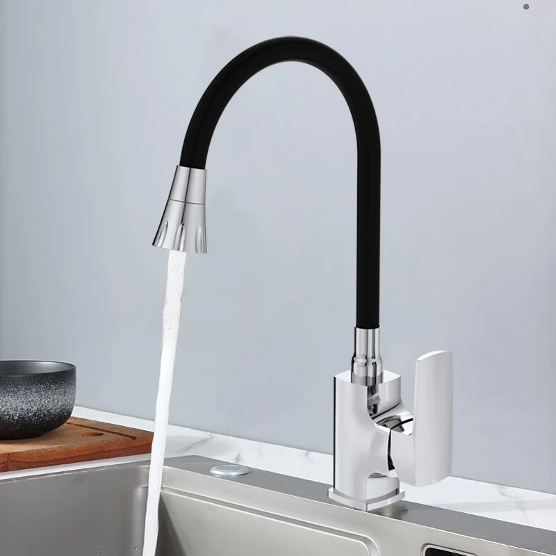 Luxury Golden Kitchen Faucet Head Replacement Tap Single Hole Pull Out Kitchen Faucet