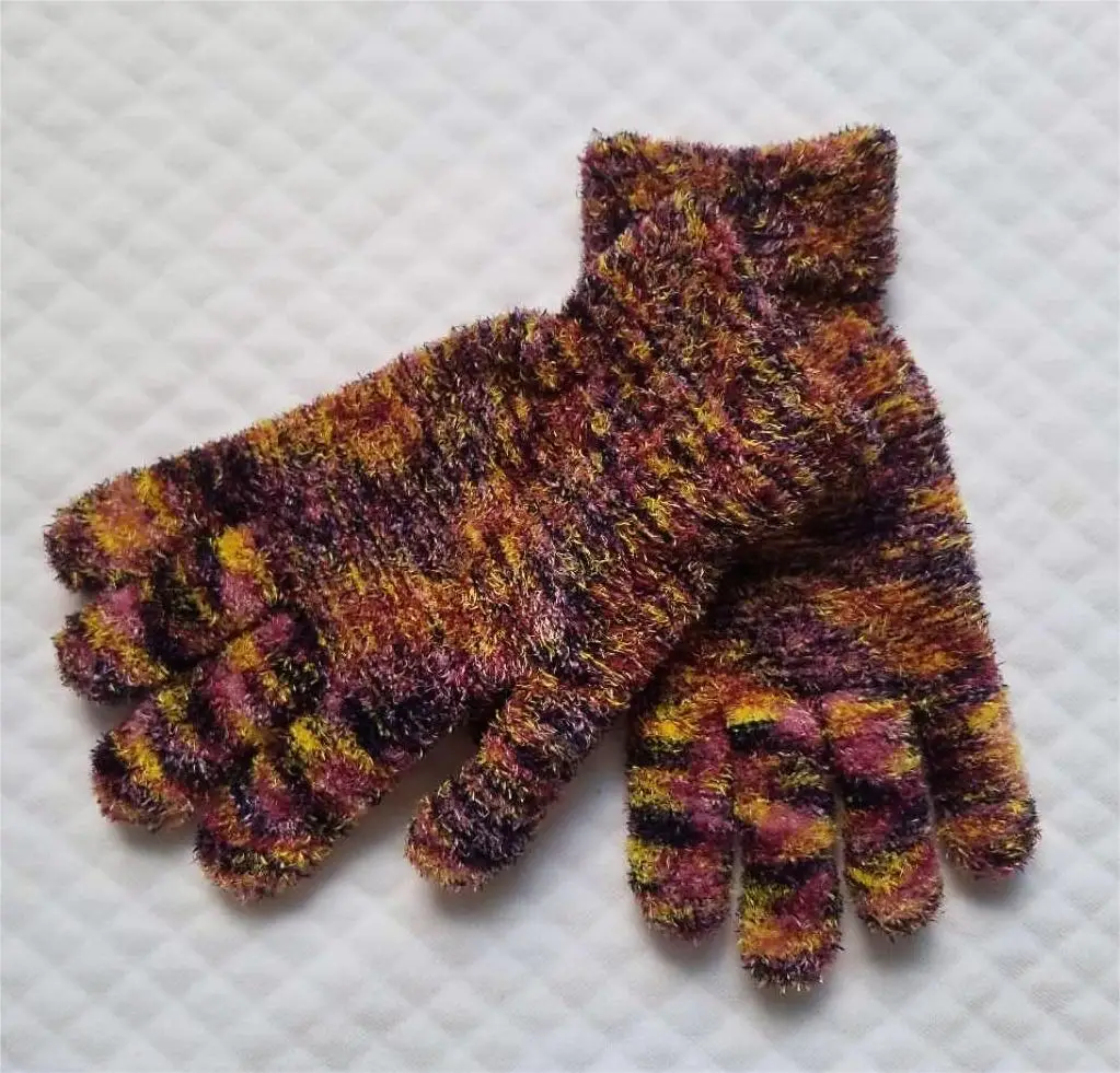 2023 Winter Warm Knitted Gloves Touch Screen Cheap Women Men Stretch Gloves High Density Chenille Fabric