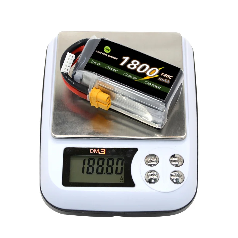 rechargeable grade A+ high discharge rate 120C 11.1V 14.8V 22.2V 1800mAh fpv racing drone OEM lithium ion polymer lipo battery