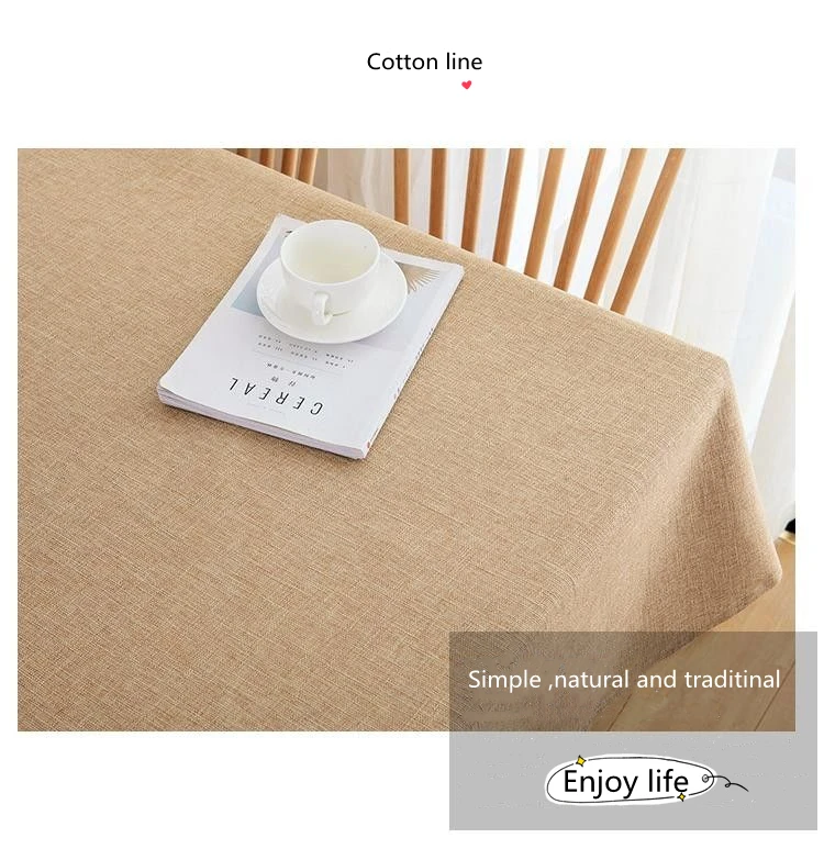 Простые рисунки цветов, семейный обеденный стол, скатерть из хлопка и льна