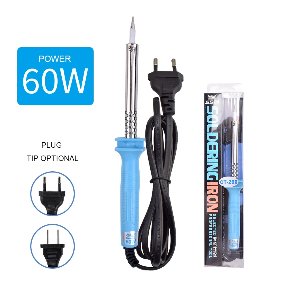 Factory wholesale 220V electric soldering iron set 60W temperature control electric soldering iron with copper core power cord