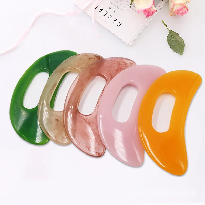 Gua Sha Massage Tool With Handle Resin Guasha Scraping Tool For Back Neck Face Leg Massage Lymphatic Drainage Cellulite Remove