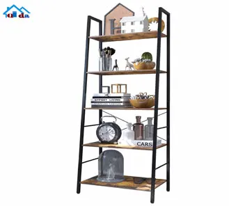 Wooden Metal Bookshelf 4-tiers Wholesale Display Bookcases Multi Functional Shelves Modern Style Living Room Furniture