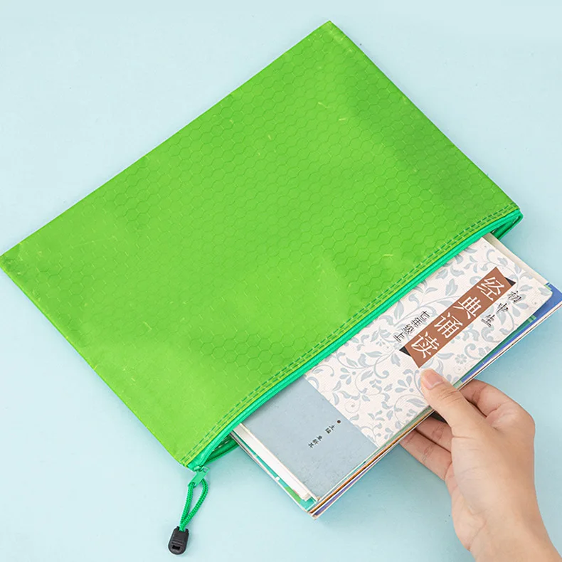 custom logo A4 file folder bag blanks office supplies zipper document holder organizer