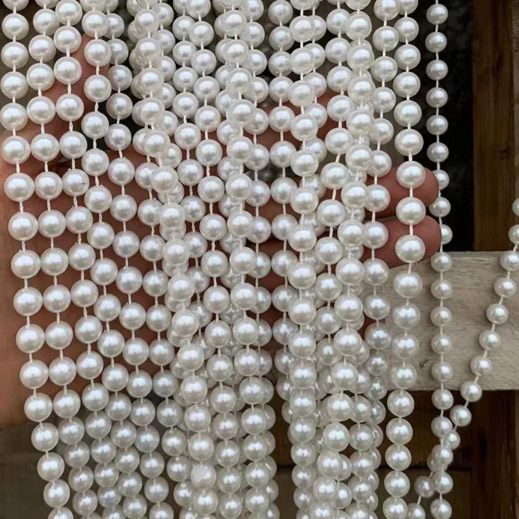 New wedding props pearl chain wave curtain water wave curtain Korean wedding hall arch background floating ceiling