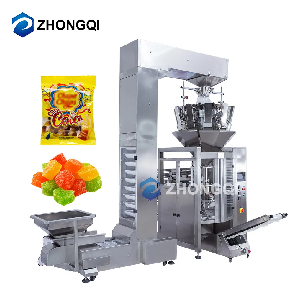 Vertical Cotton Candy Automatic Coconut Gummi Candy Bar Counting Packaging Machine For 1 Kg